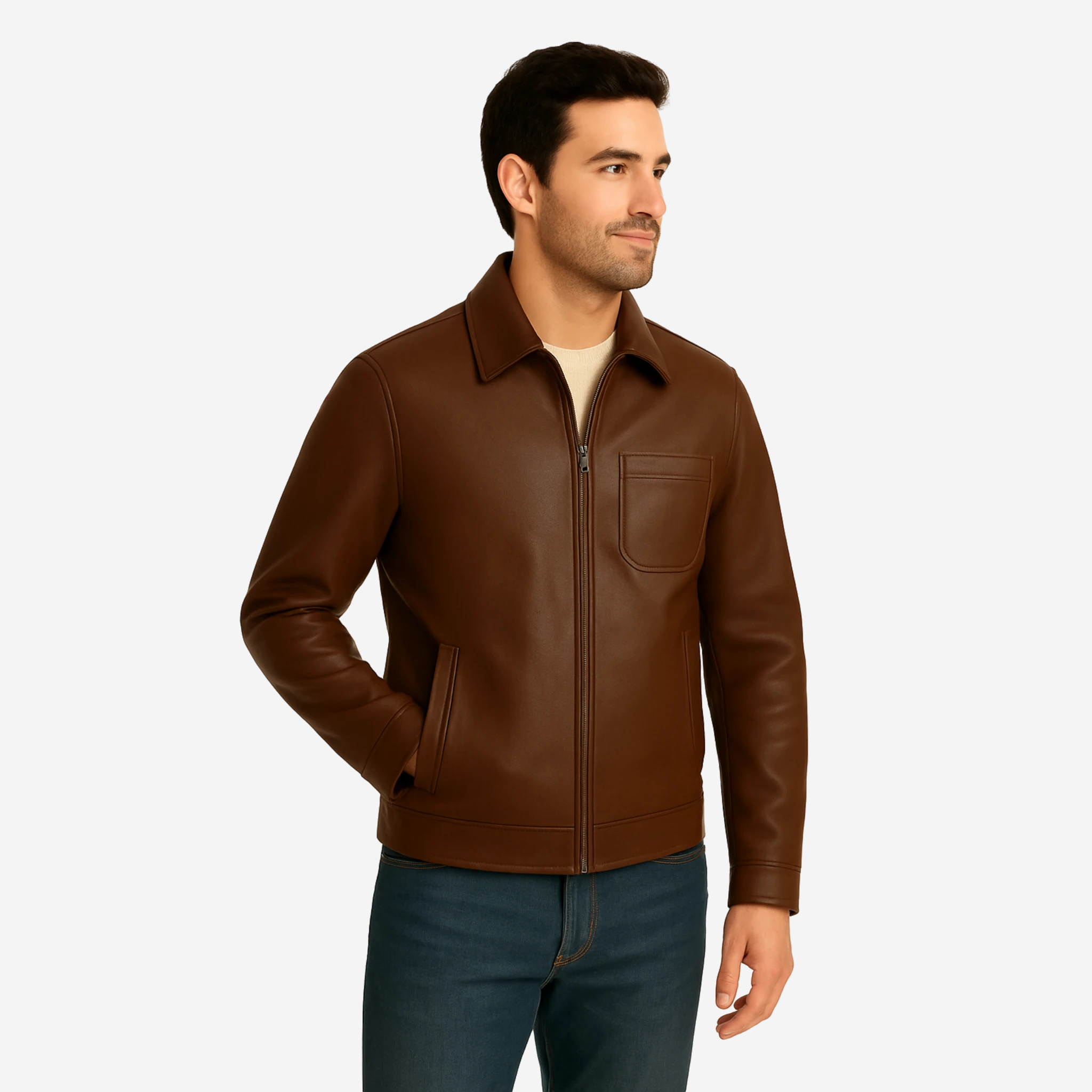 Men’s Brown Leather Bomber Jacket Cowhide Handmade Vintage Pilot Jacket Nexus Jackets Co