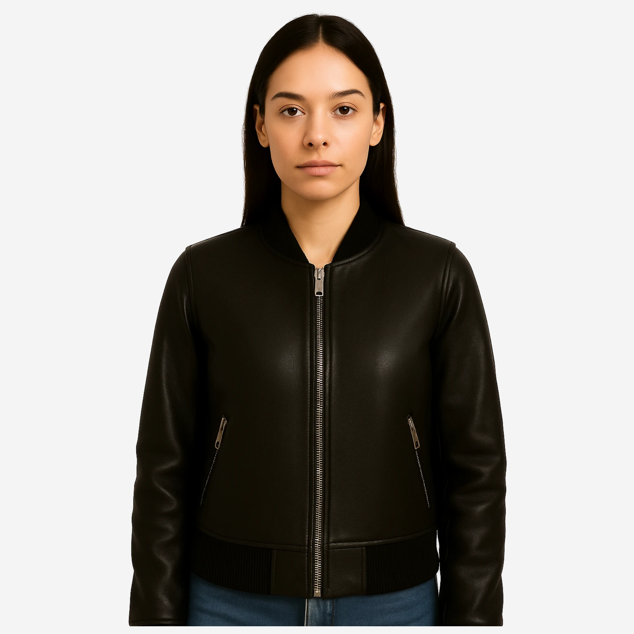 Women’s Black Cowhide Leather Jacket – Real Top Grain Leather Nexus Jackets Co