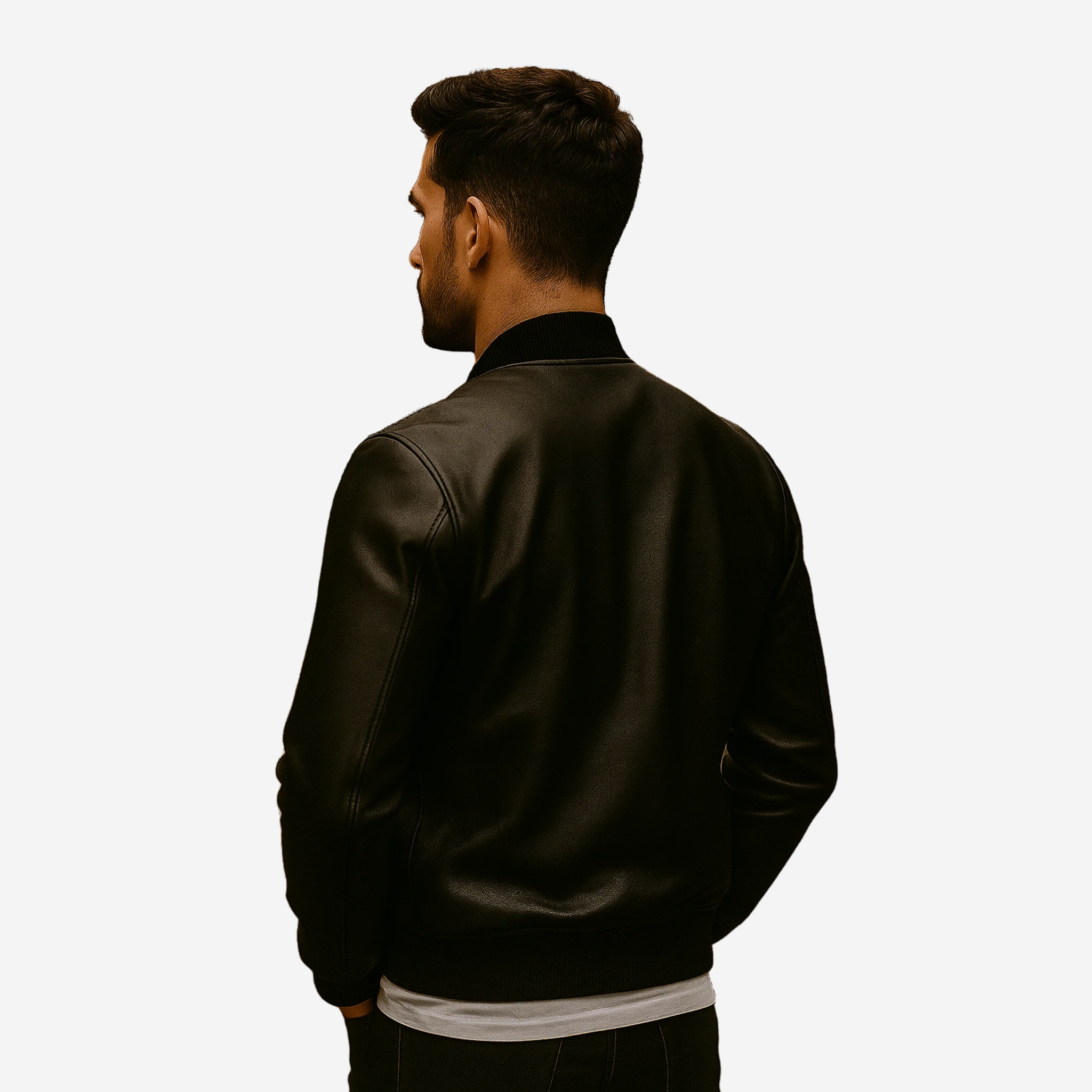 Men’s Black Bomber Jacket – Top Grain Cowhide Leather Nexus Jackets Co