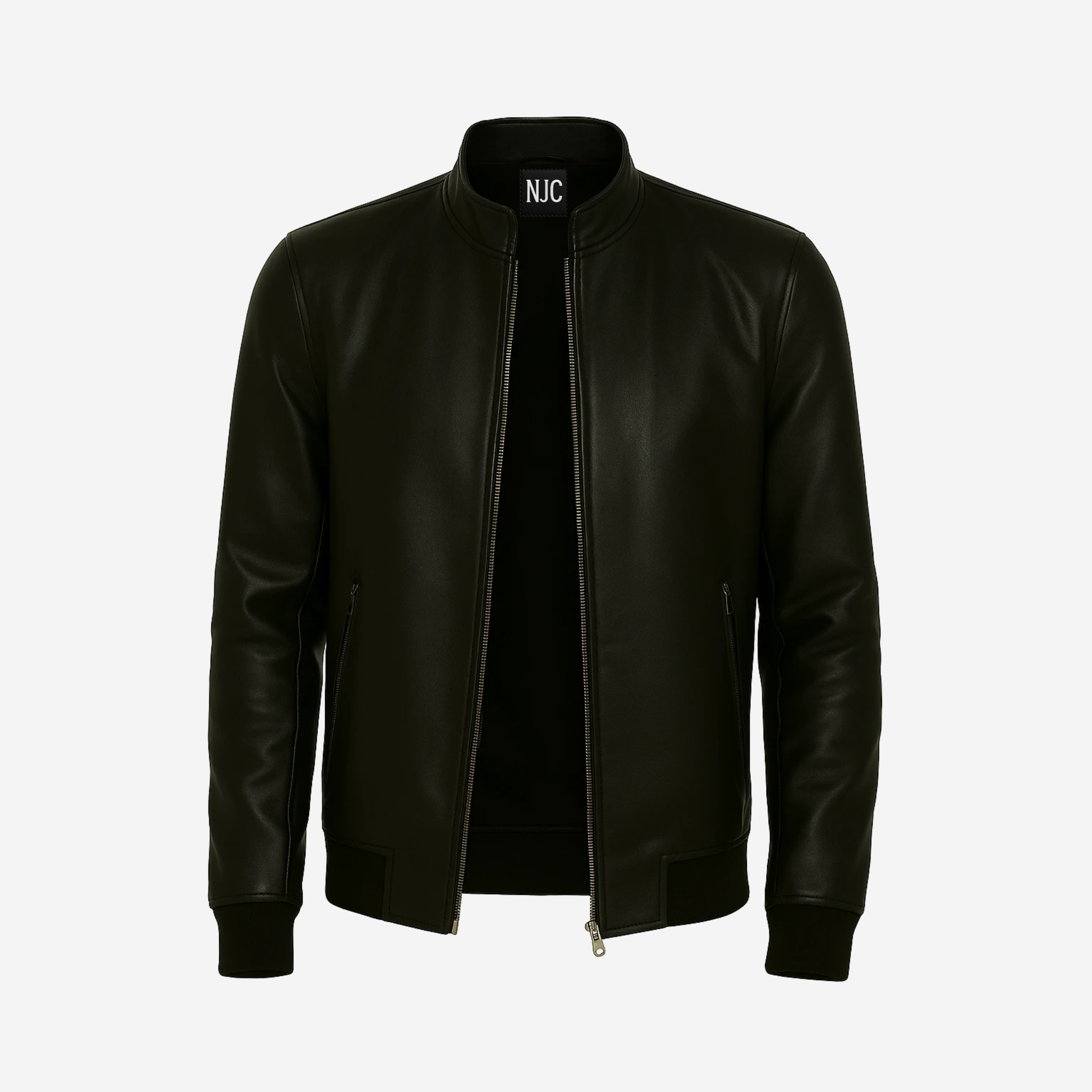 Men’s Black Bomber Leather Jacket – Top Grain Cowhide Nexus Jackets Co