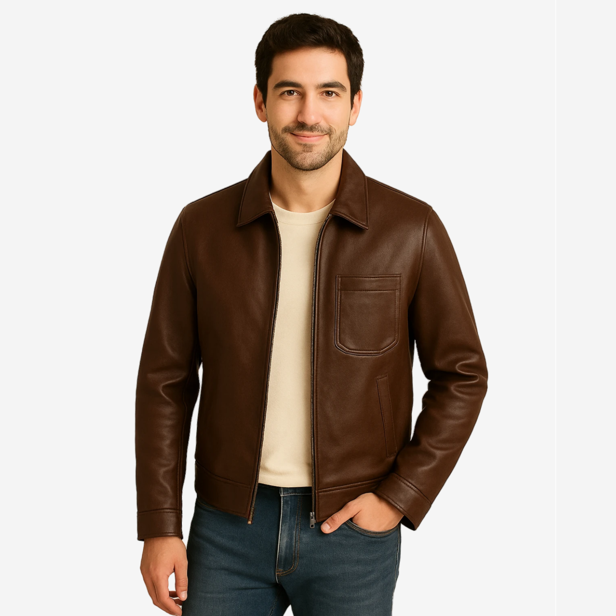 Men’s Brown Leather Bomber Jacket Cowhide Handmade Vintage Pilot Jacket Nexus Jackets Co