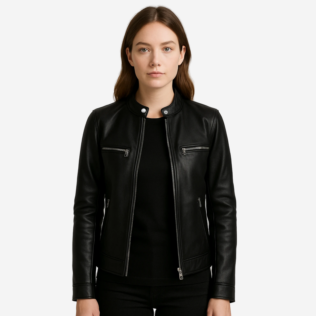 Women’s Cafe Racer Jacket – Top Grain Cowhide Leather Nexus Jackets Co