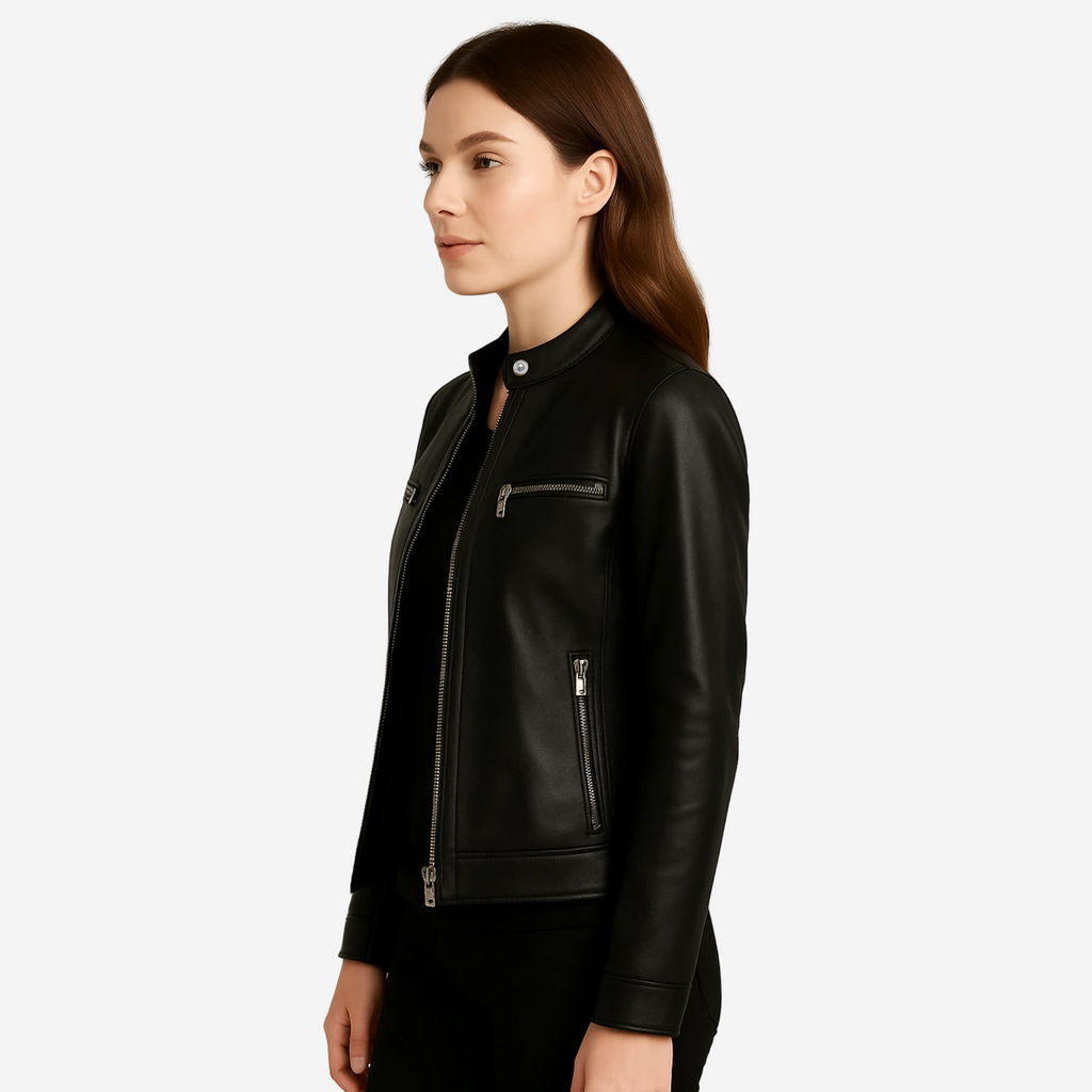 Women’s Cafe Racer Jacket – Top Grain Cowhide Leather Nexus Jackets Co