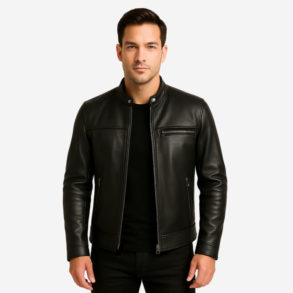 Men’s Cafe Racer Jacket – Premium Top Grain Cowhide Leather Nexus Jackets Co