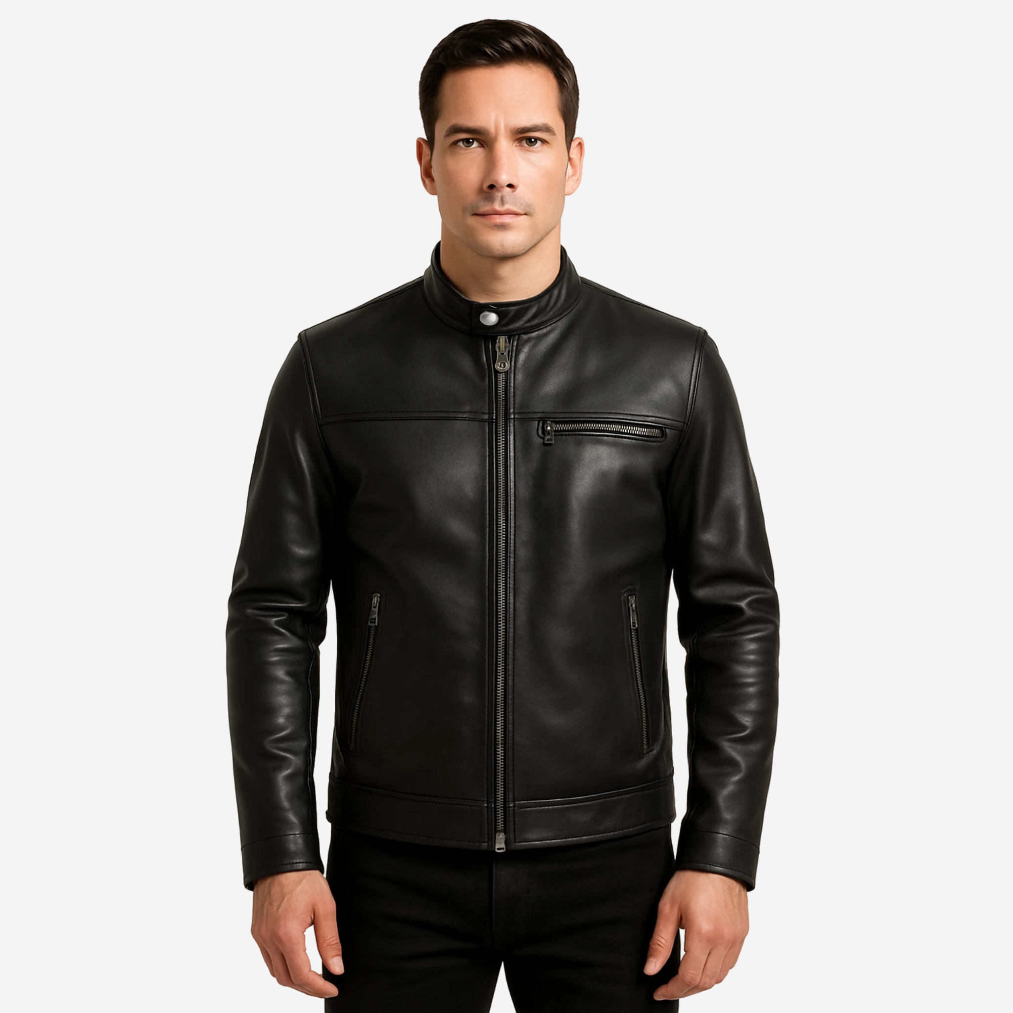Men’s Cafe Racer Jacket – Premium Top Grain Cowhide Leather Nexus Jackets Co