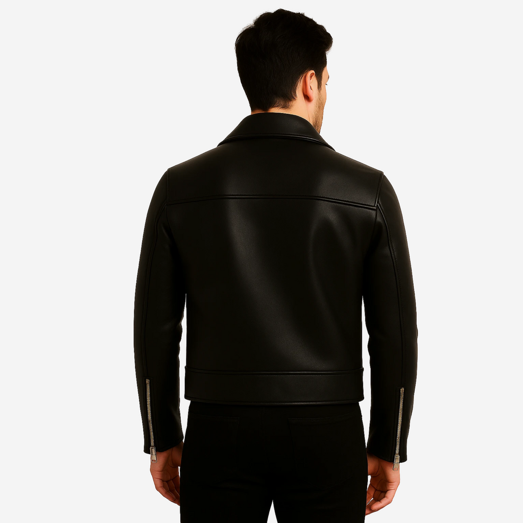 Men’s Black Motorcycle Leather Jacket – Top Grain Cowhide Nexus Jackets Co