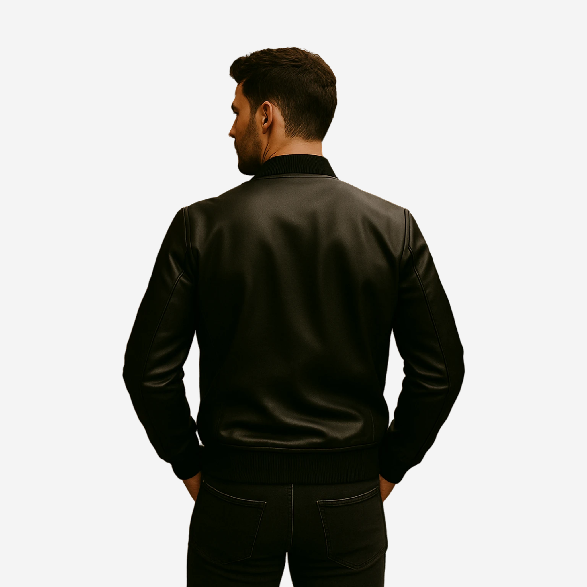 Men’s Black Bomber Jacket – Top Grain Cowhide Leather Nexus Jackets Co